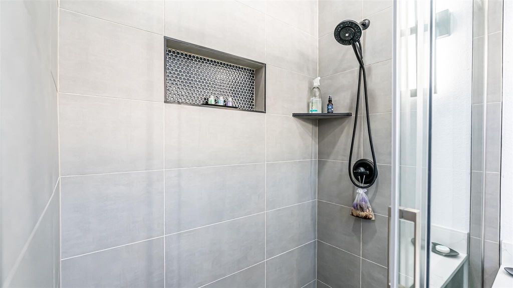 Bathroom with a shower stall