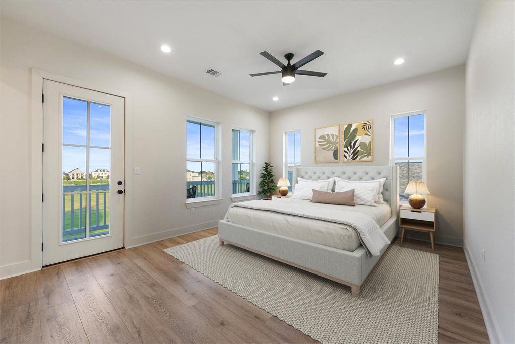 Virtually staged spacious primary room
