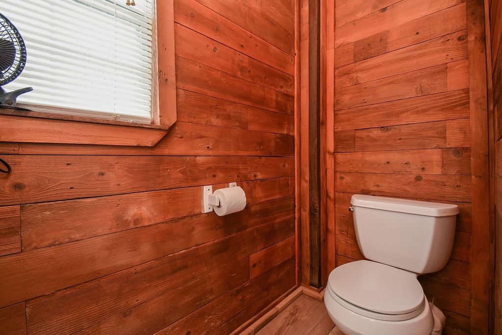 A convenient half bath.