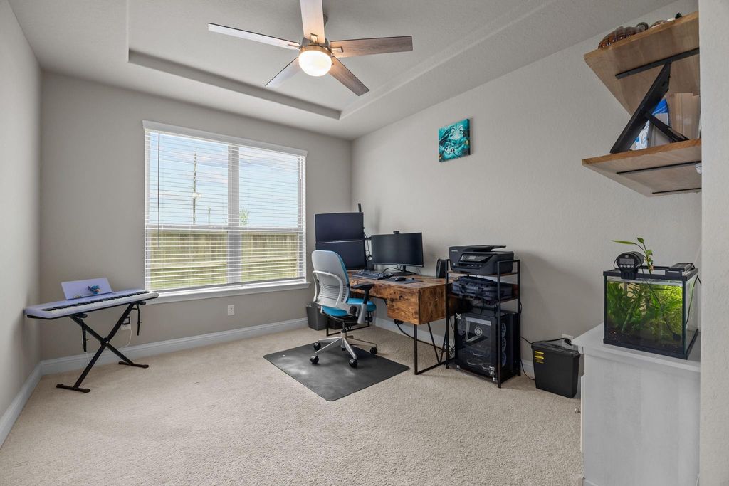 Dedicated home office with natural light