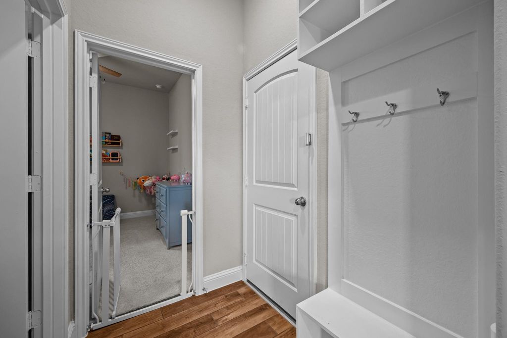 Practical mudroom with storage and hooks