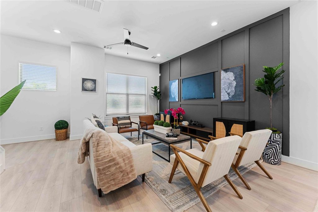 Living area with upgraded accent wall