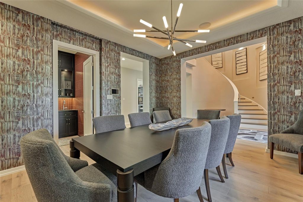 Here we can see a small glimpse of the wet bar that can also be accessed from the hall near the kitchen and living room.