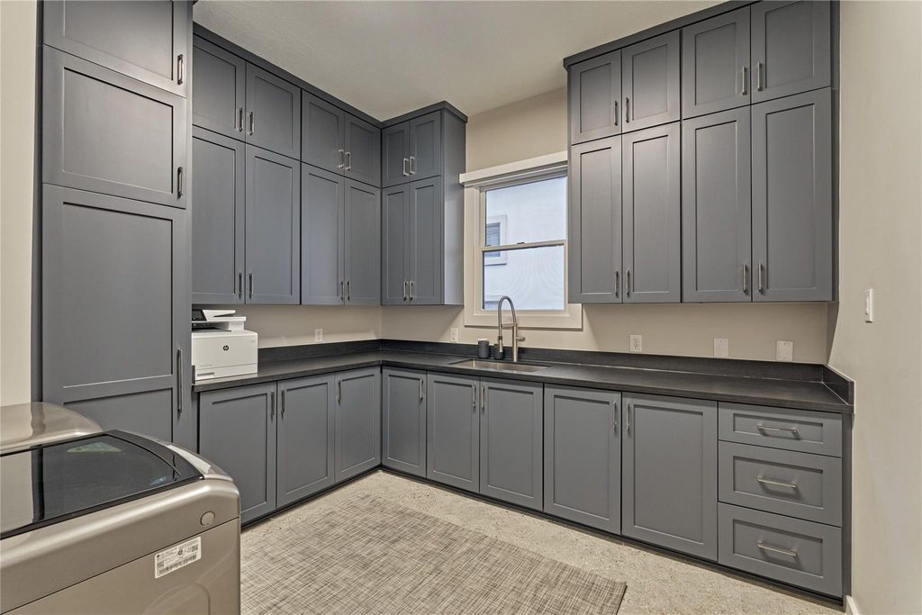 Storage galore in the laundry room. 