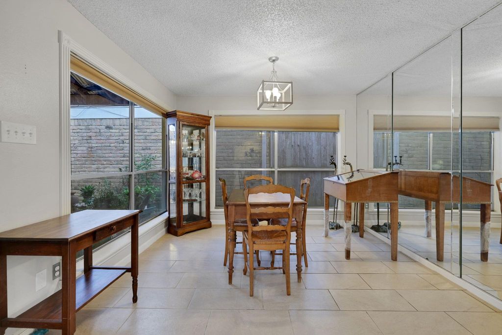 Dining area is bright and 